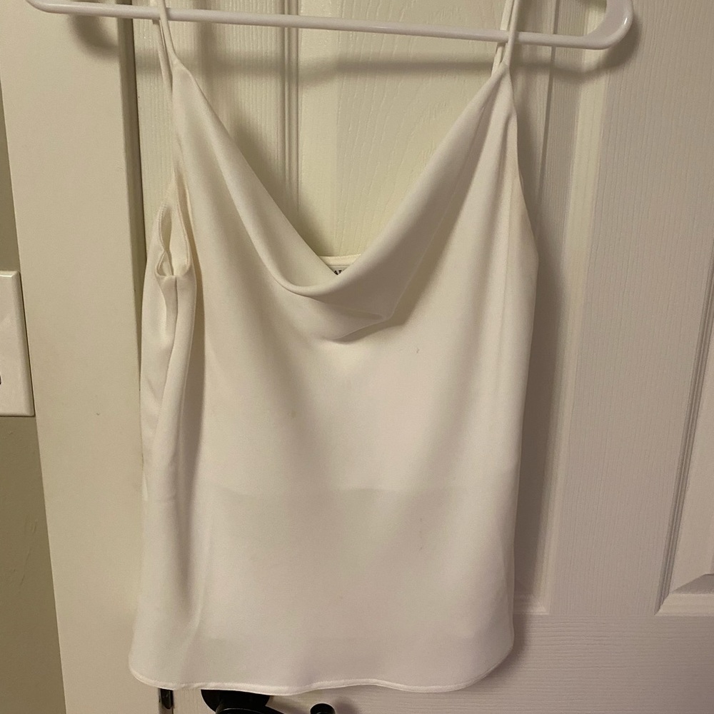 Babaton Aritzia Cowl Neck Tank, White, Medium